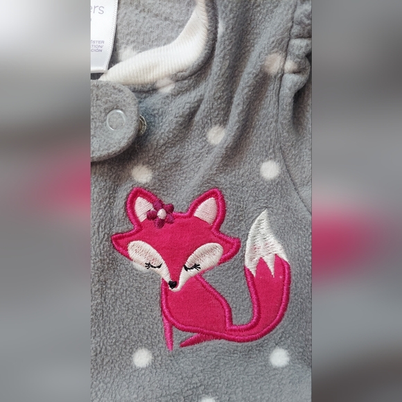 Fleece footies with fox - Picture 3 of 5